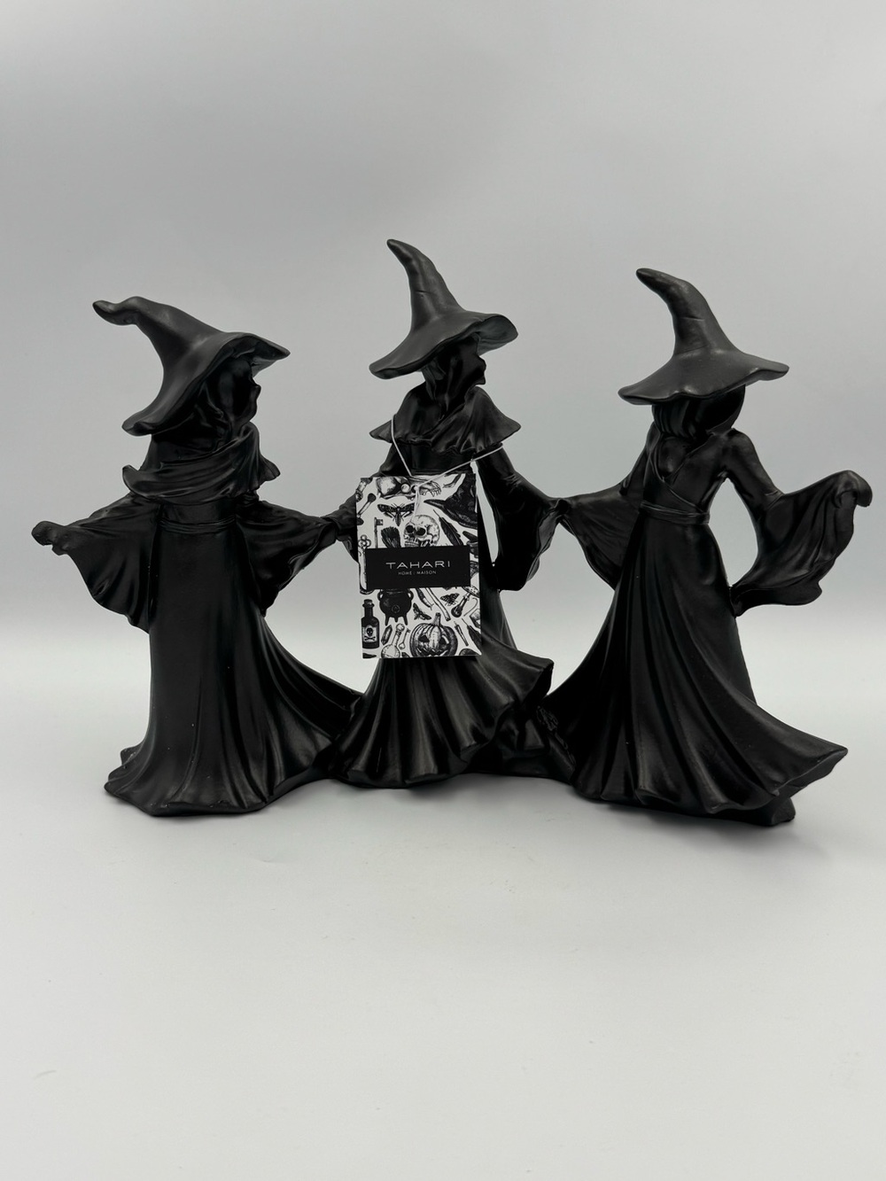 Tahari Home Halloween Three Dancing Witches Figurine Black Decor NEW